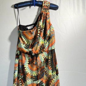 Maggy London Tropical One-Shoulder Dress